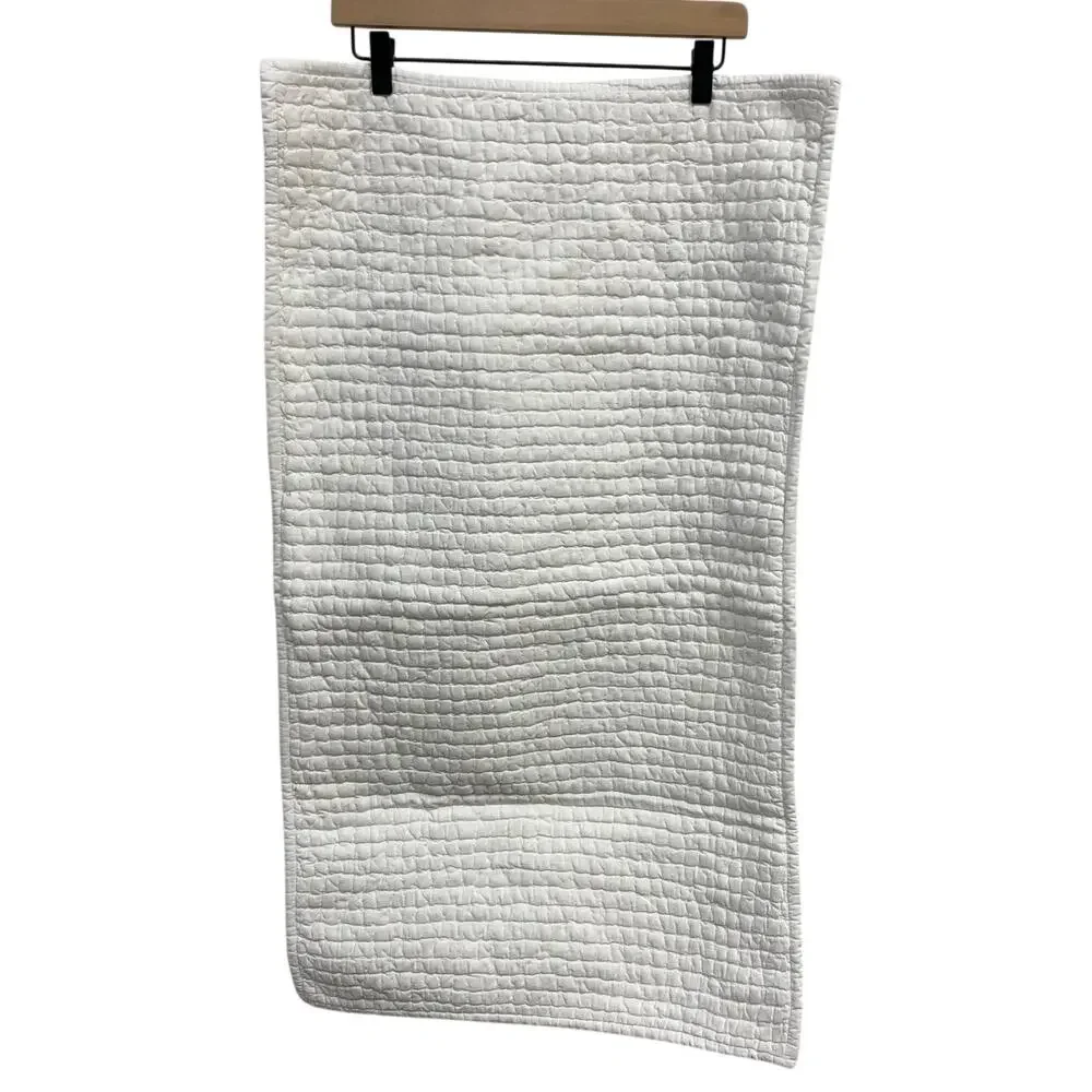POTTERY BARN Pick Stitch White Envelope Sham King 100% Cotton